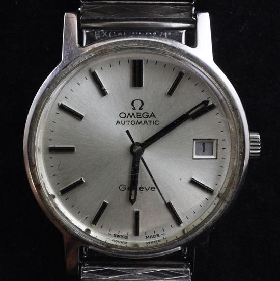 A gentlemans early 1970s stainless steel Omega automatic wrist watch,